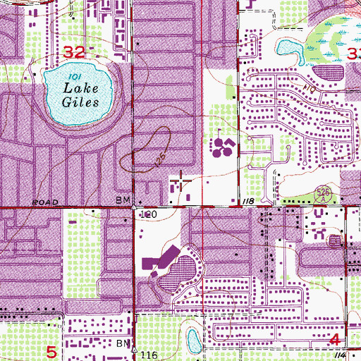 Topographic Map of First United Church of Christ of Orlando, FL