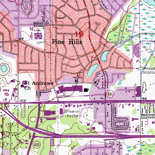Topographic Map of General Assembly Church of Christ, FL