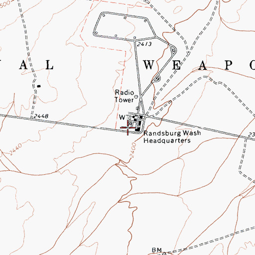 Topographic Map of Randsburg Wash Headquarters, CA