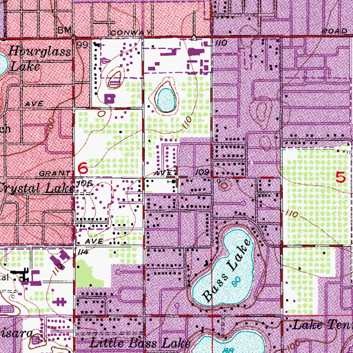 Topographic Map of Grant Street Baptist Church, FL