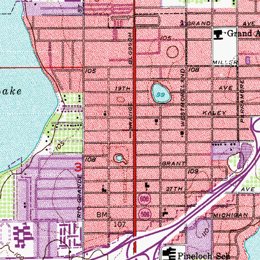 Topographic Map of Greater Central Church, FL