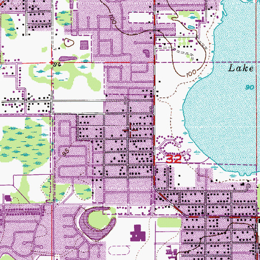 Topographic Map of Greater New Light Missionary Baptist Church, FL