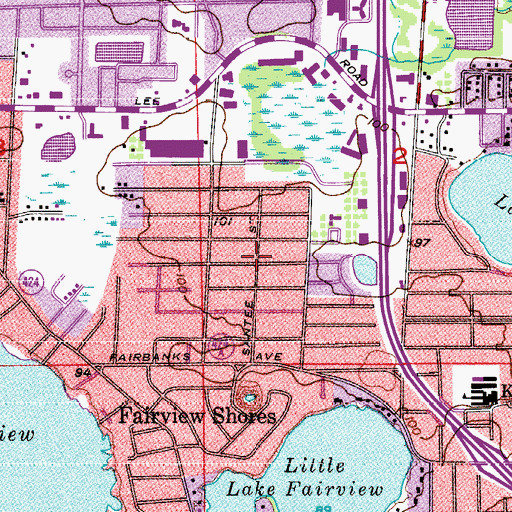 Topographic Map of Greater Orlando Free Methodist Church, FL