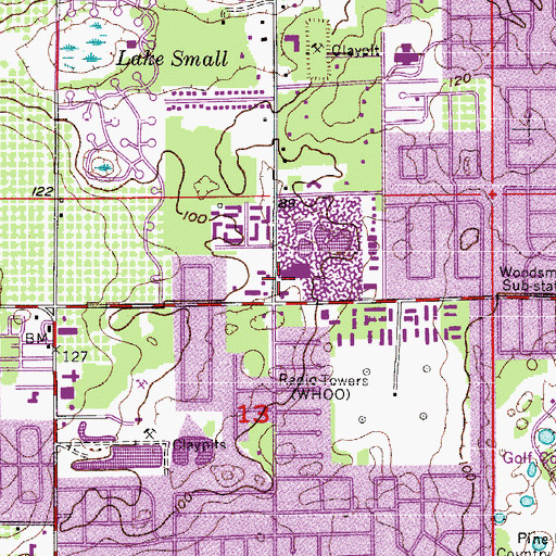 Topographic Map of Harvest Church Worship Center, FL