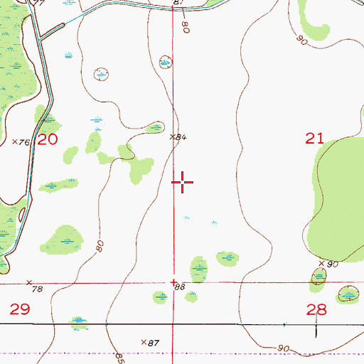 Topographic Map of Holy Cross Catholic Church, FL