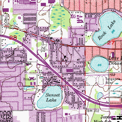 Topographic Map of Horab Church of God, FL