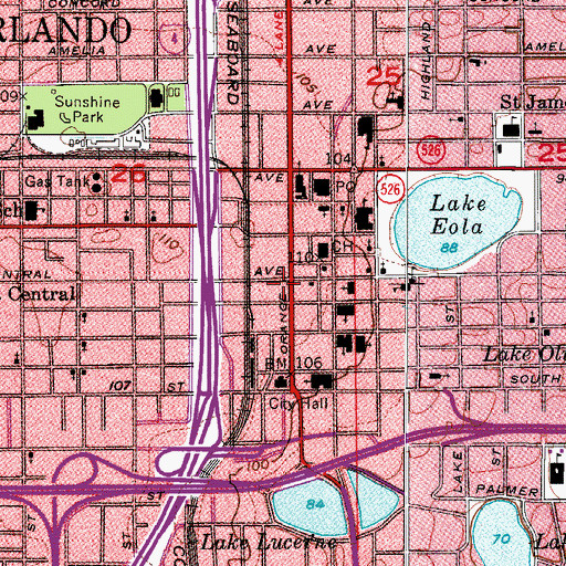 Topographic Map of Hub University Church, FL