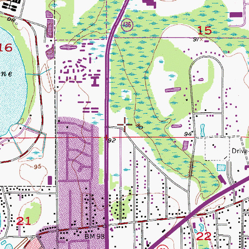 Topographic Map of Iglesia Bautista el Camino, FL
