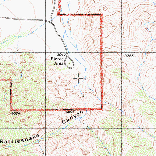 Topographic Map of Rattlesnake Canyon, CA