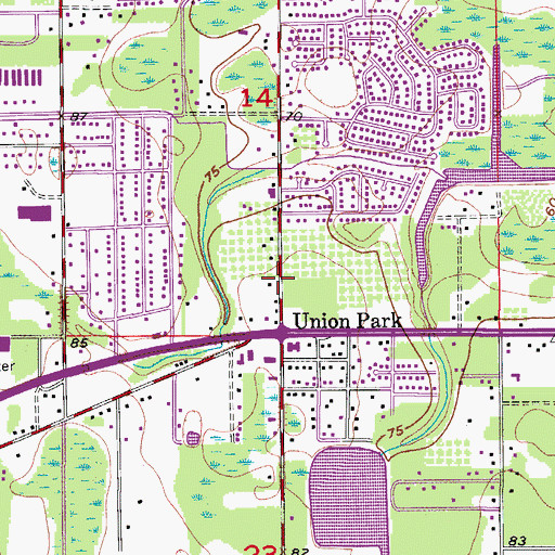 Topographic Map of Iglesia Cristiana Redencion, FL