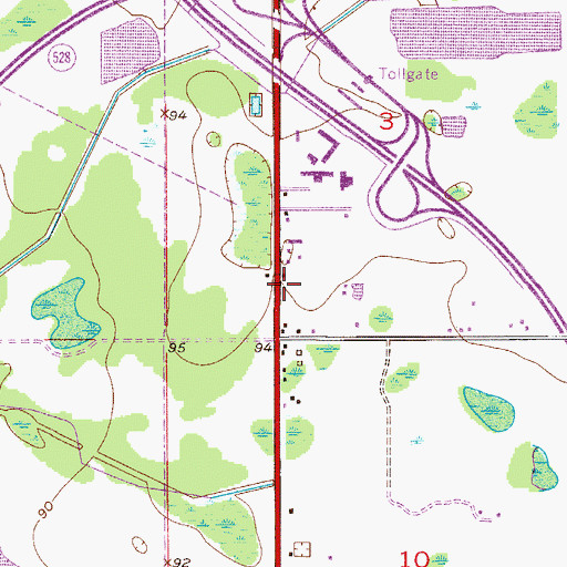 Topographic Map of Iglesia en la Roca, FL