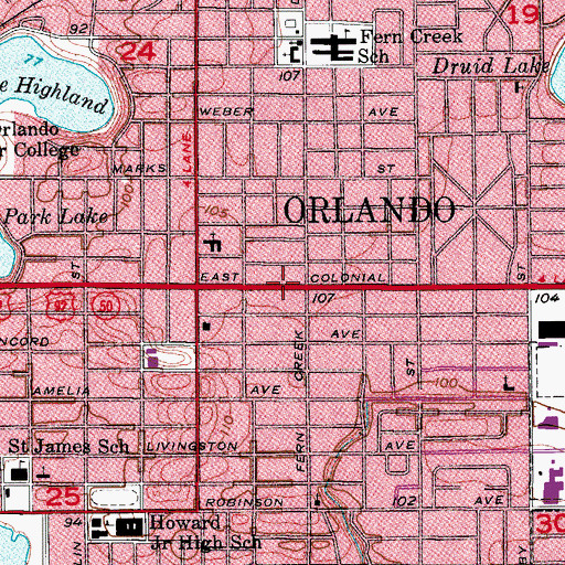 Topographic Map of International Christian Church, FL