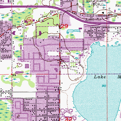 Topographic Map of Ivey Lane Church of Christ, FL