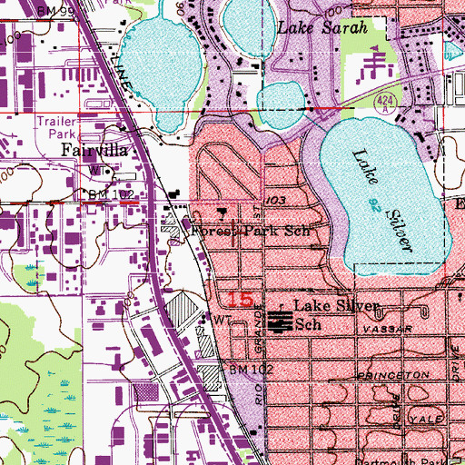 Topographic Map of Joyland Church of God, FL