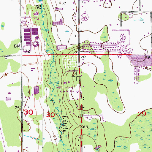 Topographic Map of Kingdom Hall of Jehovahs Witness Goldenrod Congregation, FL