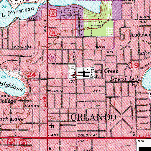 Topographic Map of Korean American United Methodist Church, FL