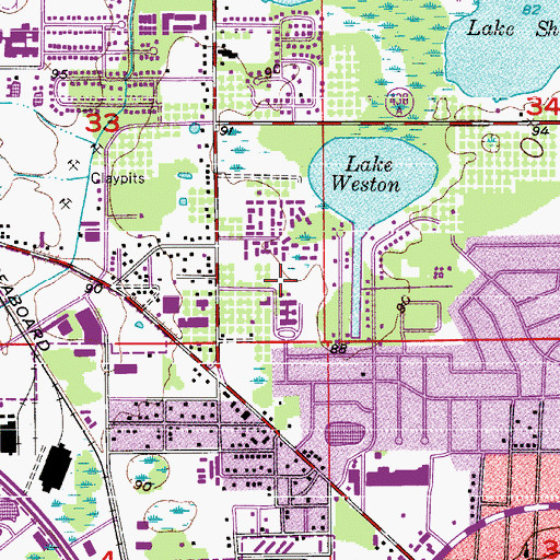 Topographic Map of Korean Central Baptist Church of Orlando, FL