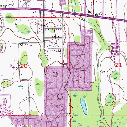 Topographic Map of Landmark Baptist Church, FL