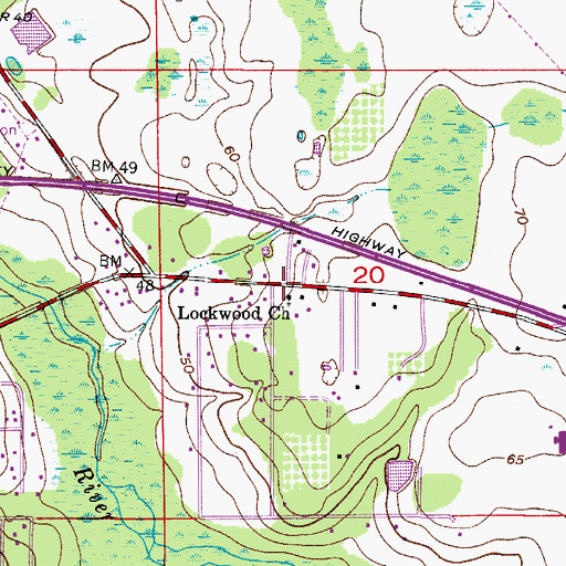 Topographic Map of Lockwood Missionary Baptist Church, FL