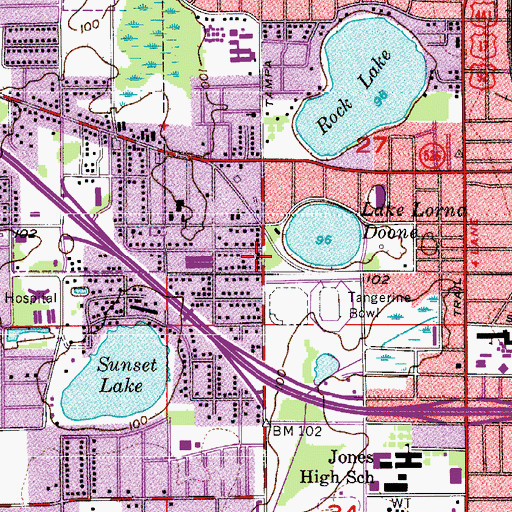 Topographic Map of Love Fellowship Christian Church, FL