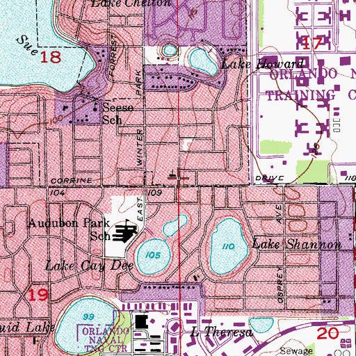 Topographic Map of Maranatha Fellowship Church, FL