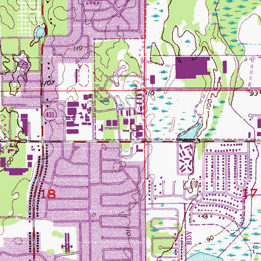 Topographic Map of Miracle Tabernacle Full Gospel Church, FL