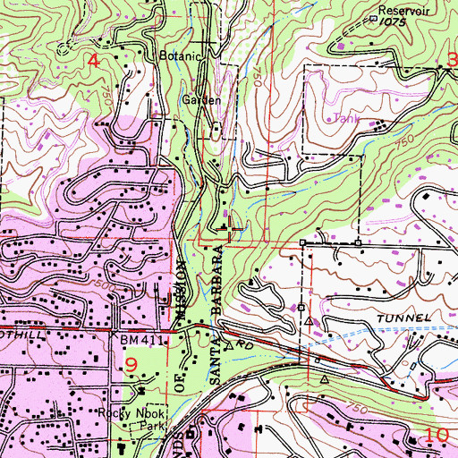 Topographic Map of Rattlesnake Canyon, CA