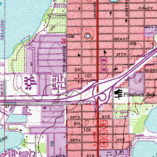 Topographic Map of New Hope Church of God in Christ, FL