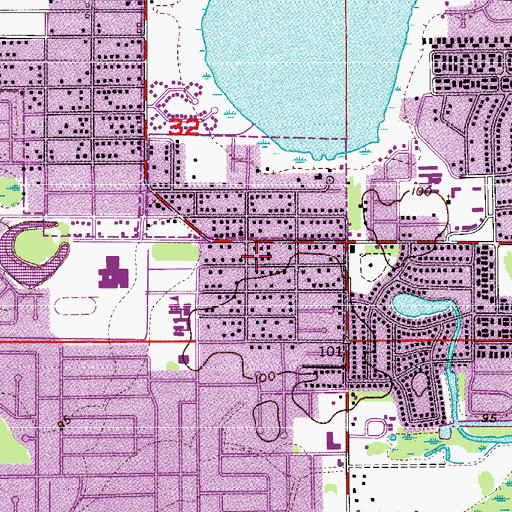 Topographic Map of New Hope in Christ Church of God, FL