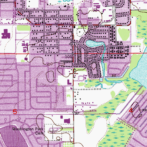 Topographic Map of Our Savior Lutheran Church, FL