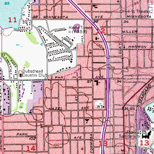 Topographic Map of Par Street Church of Christ, FL