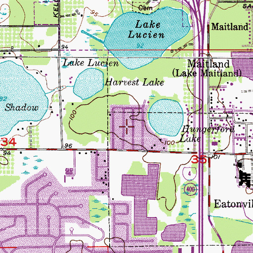 Topographic Map of Redeeming Light Center Church, FL