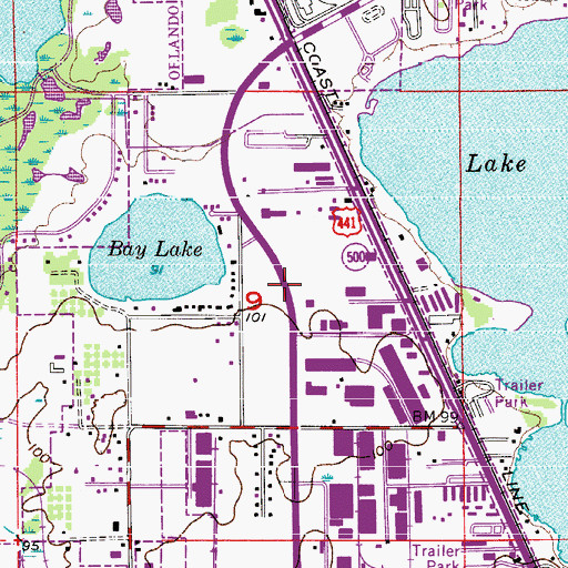 Topographic Map of Rosemont Baptist Church of Orlando, FL