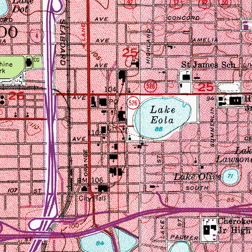 Topographic Map of Saint George Orthodox Church, FL