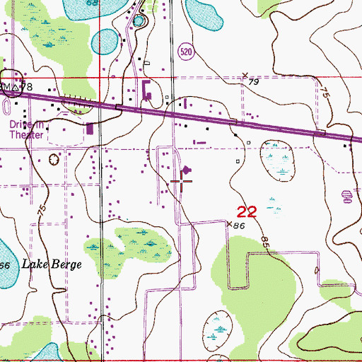 Topographic Map of Saint Josephs Catholic Church, FL