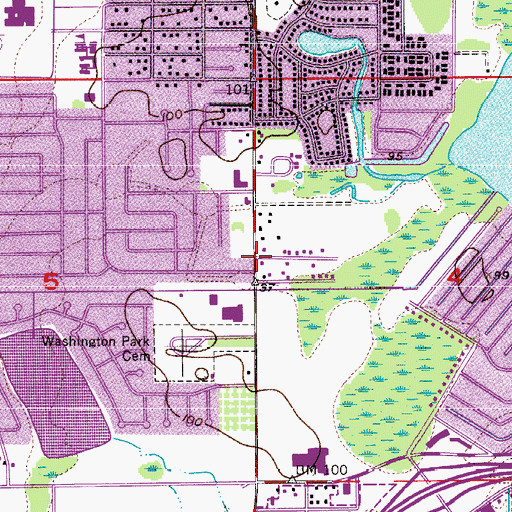 Topographic Map of Saint Mark African Methodist Episcopal Church, FL