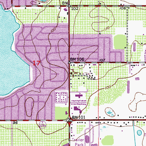 Topographic Map of Saint Marys Baptist Church, FL