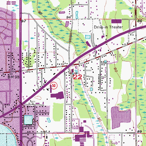 Topographic Map of Salem Christian Church, FL