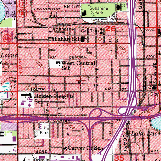 Topographic Map of Shabach Deliverance Church, FL