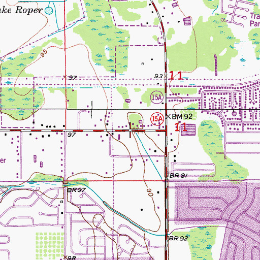 Topographic Map of Shenandoah Baptist Church, FL