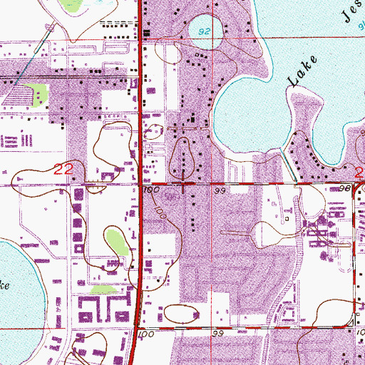 Topographic Map of South Orlando Seventh Day Adventist Church, FL