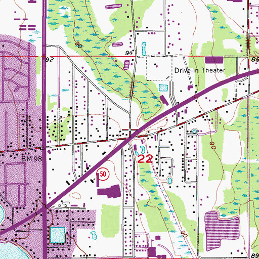 Topographic Map of Templo Ebenezer Assembly of God Church, FL