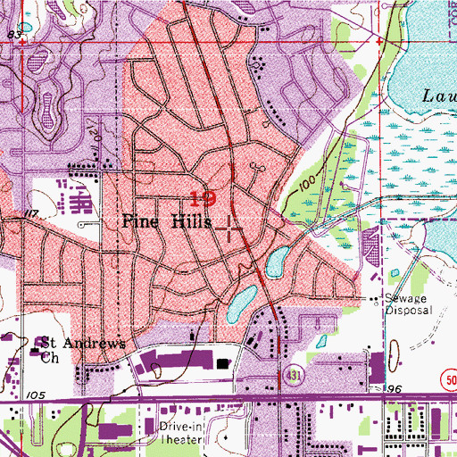 Topographic Map of The House of Power and Praise Ministry, FL