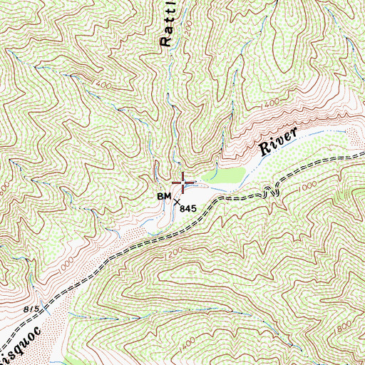 Topographic Map of Rattlesnake Canyon, CA