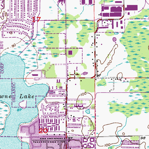 Topographic Map of Trinity Freewill Baptist Church, FL