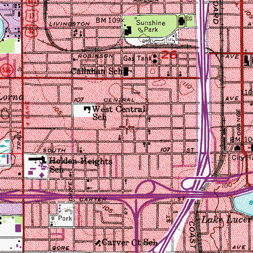 Topographic Map of True Holiness of Worship Church, FL