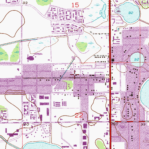 Topographic Map of True Vine Baptist Church, FL