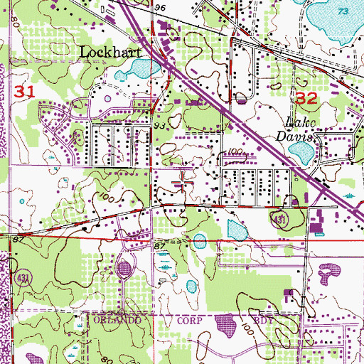 Topographic Map of Unity Church of Christianity, FL