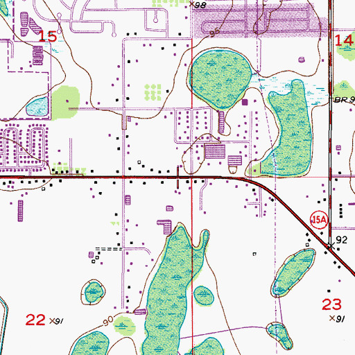 Topographic Map of Victory Baptist Church, FL