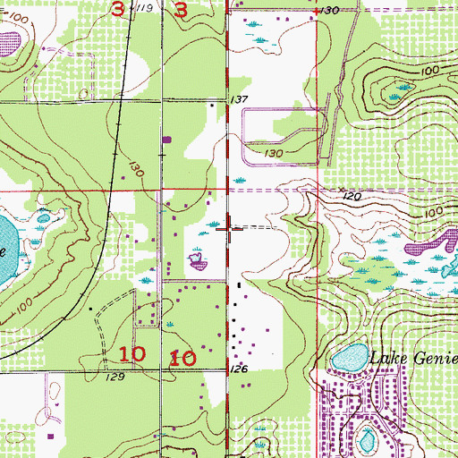 Topographic Map of Westwood Church, FL